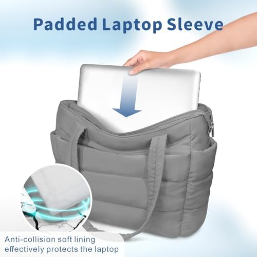 TOPDesign Lightweight Puffy Handbag for Women Travel TOPDesign Quilted Shoulder Bag for Women Work TOPDesign Puffer Tote