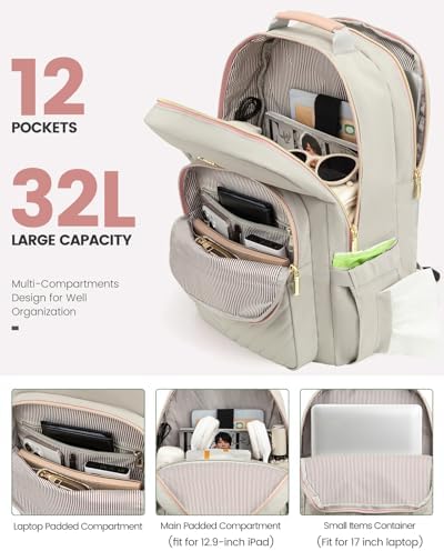 Laptop Backpack Purse for Women Work Travel Black OEKO-TEX STANDARD 100 Laptop Backpack Purse for Women College Black Qu