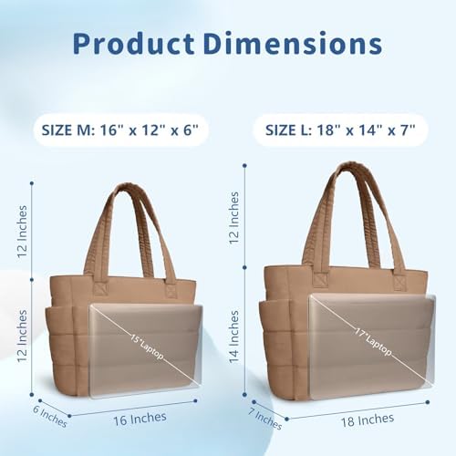 TOPDesign Lightweight Puffy Handbag for Women Travel TOPDesign Quilted Shoulder Bag for Women Work TOPDesign Puffer Tote