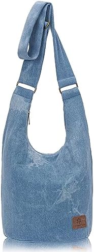 Coton Pose Women's Hippie Crossbody Bag - Top Zip Large Capacity Canvas Sling Bag - Handmade Jacquard Cloth