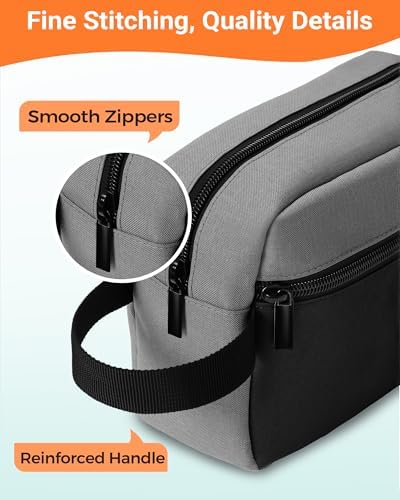 Elviros Lightweight Travel Toiletry Bag for Women and Men Travel Essentials Gifts for Men(Navy Blue) Global Recycled Sta