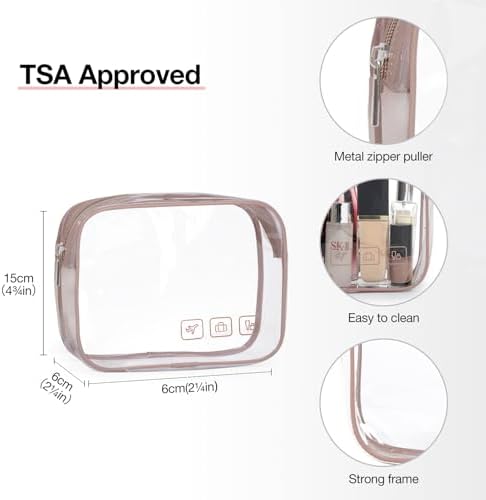 Toiletry Bag Smart Hanging Travel Makeup Organizer TSA Approved Transparent | Travel Makeup Organizer with Hanging Feat