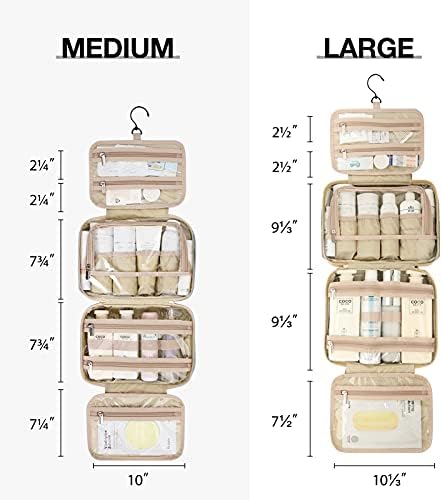 Toiletry Bag Smart Hanging Travel Makeup Organizer TSA Approved Transparent | Travel Makeup Organizer with Hanging Feat