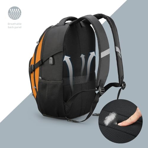 Swissdigital Design Laptop Backpack with USB Charging Port | Men's 15.6 Inches Fit 31L Travel Backpack | Blue/Black | SD