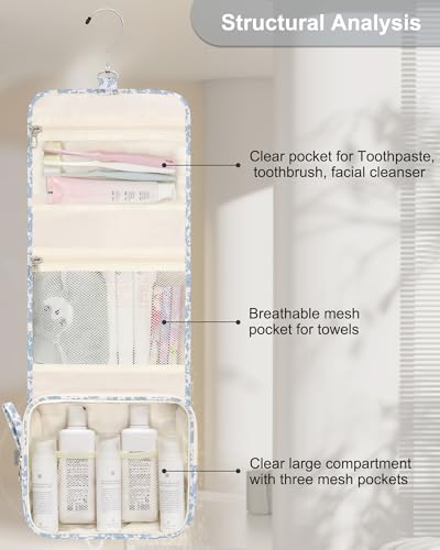 Relavel Travel Toiletry Bag for Men, Large Capacity Travel Kit, Hanging Toiletry Bag for Women