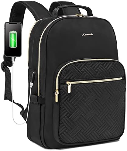 Laptop Backpack Purse for Women Work Travel Black OEKO-TEX STANDARD 100 Laptop Backpack Purse for Women College Black Qu