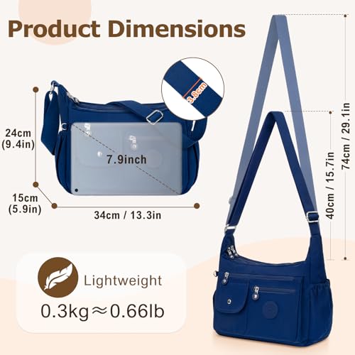 Sac Bandoulière BTNEEU Femmes Grande Sacoches Imperméable pour Fixed Usage Shopping, Travail, Voyage avec Besace Multifo