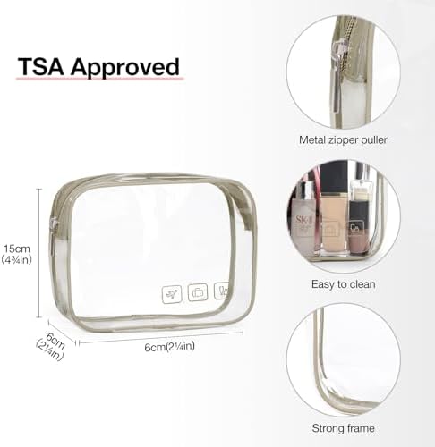 Toiletry Bag Smart Hanging Travel Makeup Organizer TSA Approved Transparent | Travel Makeup Organizer with Hanging Feat