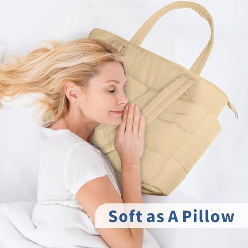 TOPDesign Lightweight Puffy Handbag for Women Travel TOPDesign Quilted Shoulder Bag for Women Work TOPDesign Puffer Tote