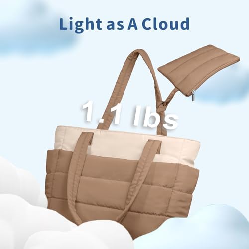 TOPDesign Lightweight Puffy Handbag for Women Travel TOPDesign Quilted Shoulder Bag for Women Work TOPDesign Puffer Tote