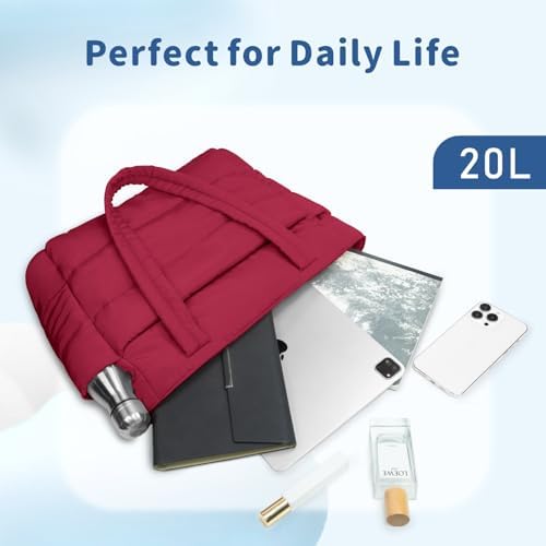 TOPDesign Lightweight Puffy Handbag for Women Travel TOPDesign Quilted Shoulder Bag for Women Work TOPDesign Puffer Tote