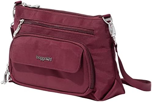 Baggallini Original RFID Protected Lightweight Nylon Zippered Travel Purse for Women ClimatePartner Certified