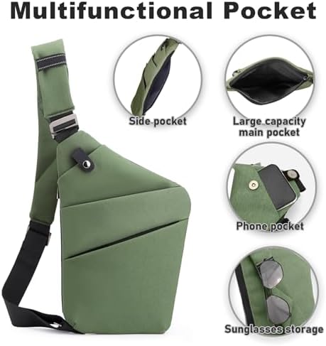 BIRDDIE Anti-Theft Travel Bag - Large Capacity Chest Sling Bag for Travel and Sports | BIRDDIE Anti-Theft Travel Bag -