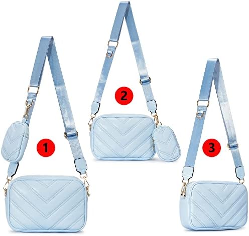 Herald Chevron Quilted Small Crossbody Bag for Women - Camera Side Shoulder Bag, 2 Sizes, Coin Purse Included Herald Che