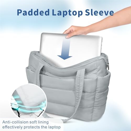 TOPDesign Lightweight Puffy Handbag for Women Travel TOPDesign Quilted Shoulder Bag for Women Work TOPDesign Puffer Tote