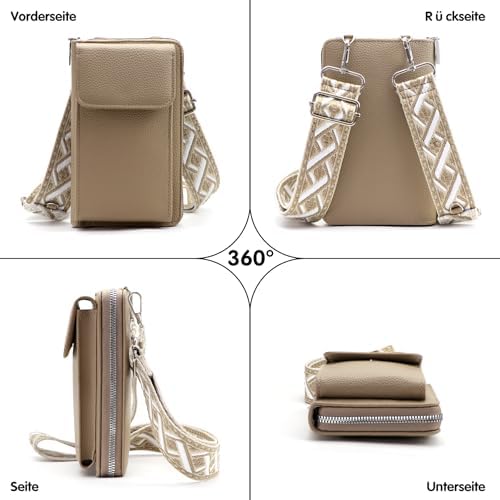 Women's Small PU Leather Crossbody Bag for Phone, 7 Inches | DBPBToU Women's PU Leather Crossbody Phone Purse, 7 Inches