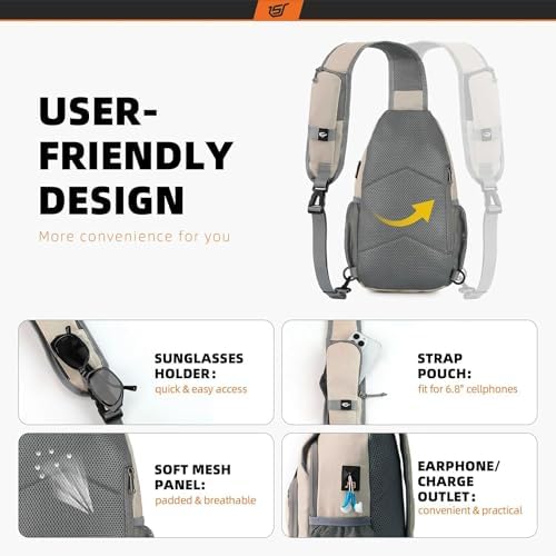 SKYSPER Anti-RFID Crossbody Sling Backpack for Women Men(Army Green) SKYSPER Travel Hiking Crossbody Bag for Women Men