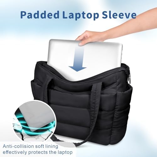 TOPDesign Lightweight Puffy Handbag for Women Travel TOPDesign Quilted Shoulder Bag for Women Work TOPDesign Puffer Tote