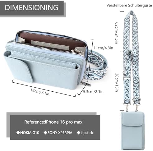 Women's Small PU Leather Crossbody Bag for Phone, 7 Inches | DBPBToU Women's PU Leather Crossbody Phone Purse, 7 Inches