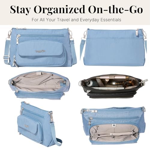 Baggallini Original RFID Protected Lightweight Nylon Zippered Travel Purse for Women ClimatePartner Certified