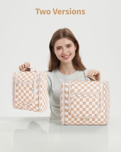 Narwey Large Blue Leaf Hanging Toiletry Bag for Women Travel and Men Cosmetics Organizers