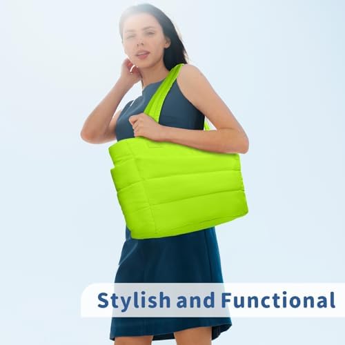 TOPDesign Lightweight Puffy Handbag for Women Travel TOPDesign Quilted Shoulder Bag for Women Work TOPDesign Puffer Tote