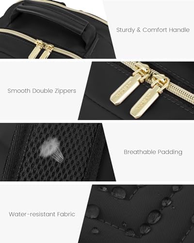 Laptop Backpack Purse for Women Work Travel Black OEKO-TEX STANDARD 100 Laptop Backpack Purse for Women College Black Qu