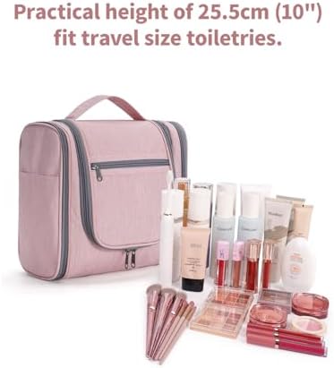 Narwey Large Blue Leaf Hanging Toiletry Bag for Women Travel and Men Cosmetics Organizers