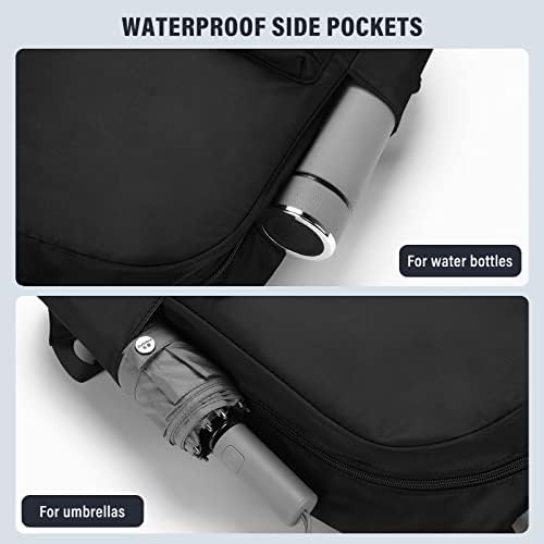 HOMIEE Lightweight Casual Laptop Backpack Black Fits 15.6 Inch Computer Unisex College Work Travel Water-Resistant Cute