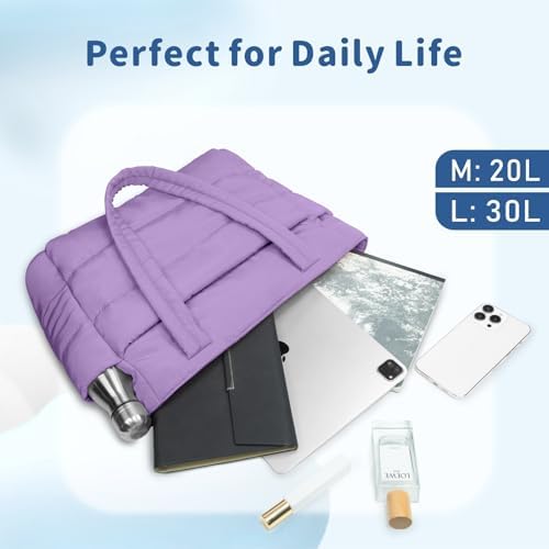 TOPDesign Lightweight Puffy Handbag for Women Travel TOPDesign Quilted Shoulder Bag for Women Work TOPDesign Puffer Tote
