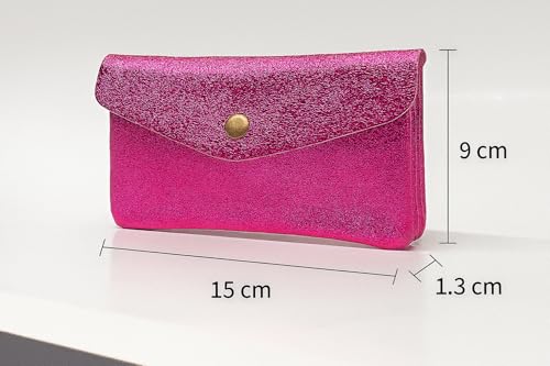 Portefeuille élégant en cuir métallisé Medio taupe fermerture à bouton