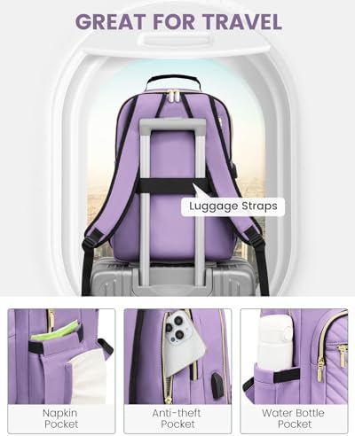 Laptop Backpack Purse for Women Work Travel Black OEKO-TEX STANDARD 100 Laptop Backpack Purse for Women College Black Qu