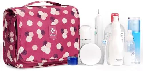 Narwey Beige Small Hanging Travel Toiletry Bag for Women Travel Bag Specifications: Makeup Bag Organizer, Cosmetics Bag - Image 49