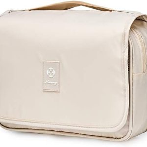 Narwey Beige Small Hanging Travel Toiletry Bag for Women Travel Bag Specifications: Makeup Bag Organizer, Cosmetics Bag