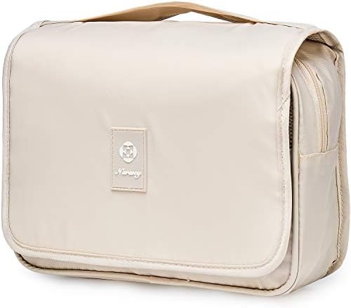 Narwey Beige Small Hanging Travel Toiletry Bag for Women Travel Bag Specifications: Makeup Bag Organizer, Cosmetics Bag