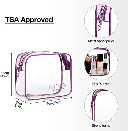 Toiletry Bag Smart Hanging Travel Makeup Organizer TSA Approved Transparent | Travel Makeup Organizer with Hanging Feat