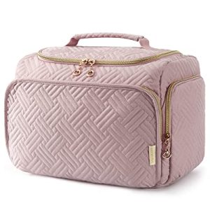 Bagsmart Trousse de Toilettet Femme Voyage Imperméable Rose Grande Capacité pour Valise