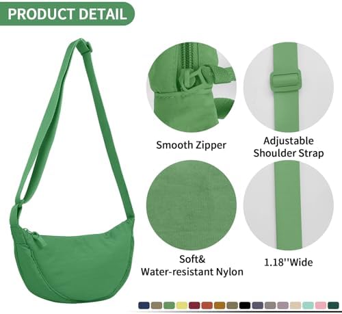EVGLOW Nylon Crescent Crossbody Bag - Trendy Women's Travel Sling Bag EVGLOW Nylon Crescent Crossbody Bag - Small Men's