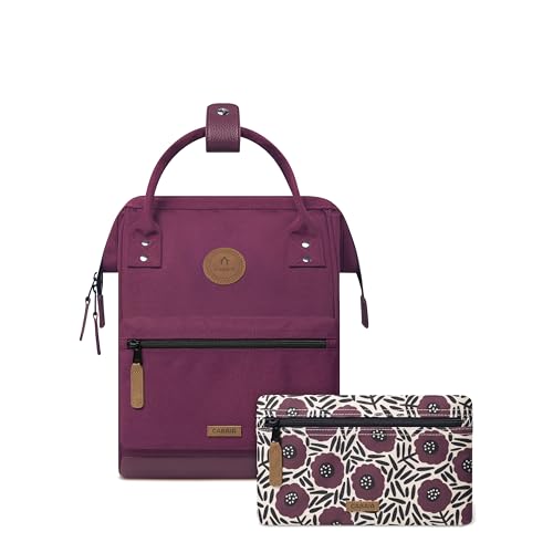 Cabaïa - Sac à Dos Adventurer Déperlant pour Homme et Femme - Rouge/Mauve - Compartiment Ordinateur Portable - 2 Poches