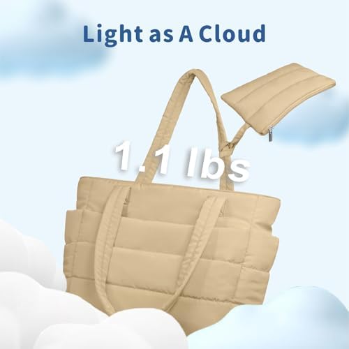 TOPDesign Lightweight Puffy Handbag for Women Travel TOPDesign Quilted Shoulder Bag for Women Work TOPDesign Puffer Tote