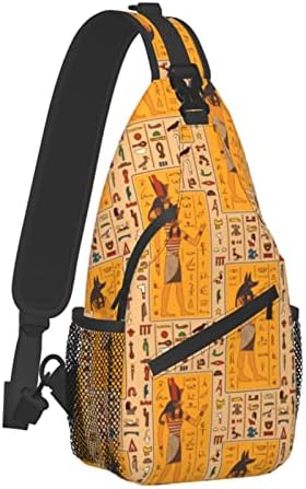 ASYG Egyptian Sling Bag Casual Backpack Crossbody Daypack Casual Use Men Women Multifunctional Style