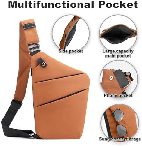 BIRDDIE Anti-Theft Travel Bag - Large Capacity Chest Sling Bag for Travel and Sports | BIRDDIE Anti-Theft Travel Bag -