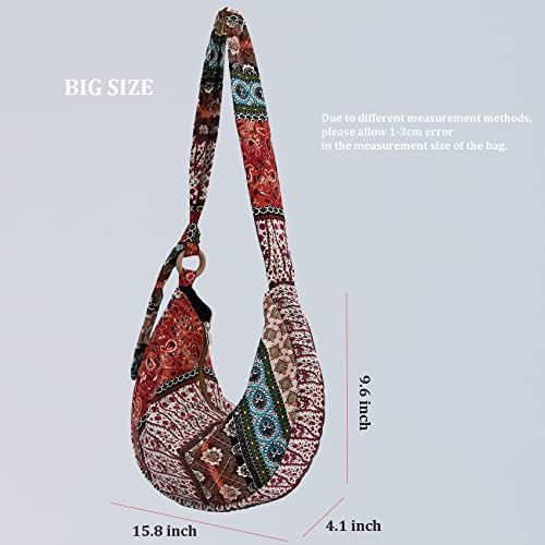 KARRESLY Women's Ethnic Style Sling Crossbody Bag with Adjustable Strap