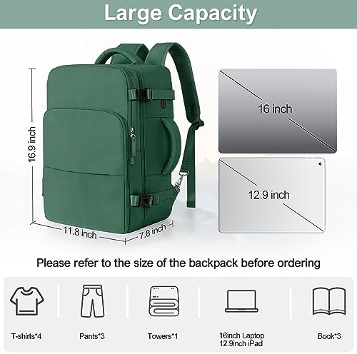 Women's Flight Approved Travel Backpack with USB Charging, Lightweight & Waterproof, Ideal for College, Work and Travel