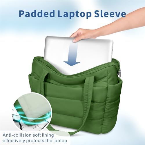 TOPDesign Lightweight Puffy Handbag for Women Travel TOPDesign Quilted Shoulder Bag for Women Work TOPDesign Puffer Tote