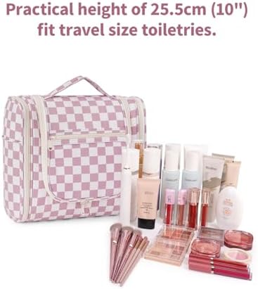 Narwey Large Blue Leaf Hanging Toiletry Bag for Women Travel and Men Cosmetics Organizers