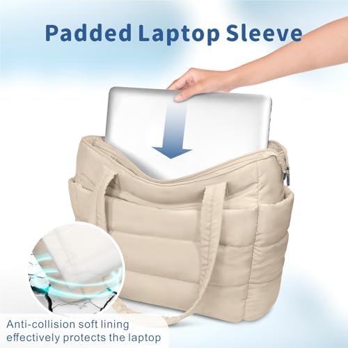 TOPDesign Lightweight Puffy Handbag for Women Travel TOPDesign Quilted Shoulder Bag for Women Work TOPDesign Puffer Tote