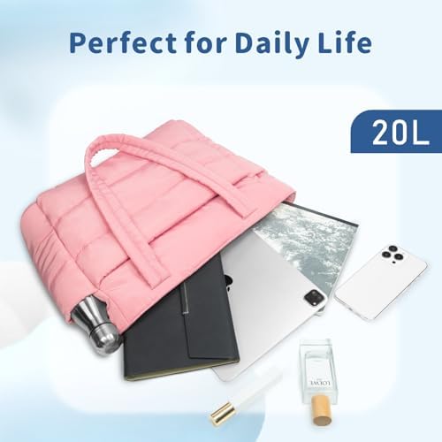 TOPDesign Lightweight Puffy Handbag for Women Travel TOPDesign Quilted Shoulder Bag for Women Work TOPDesign Puffer Tote