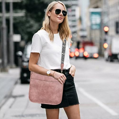 AUYOCO Vegan Leather Crossbody Bags for Women Handbag with Guitar Strap Zipped Pockets AUYOCO Vegan Leather Crossbody