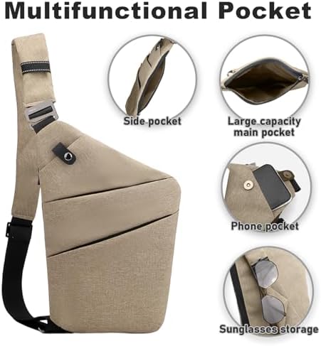 BIRDDIE Anti-Theft Travel Bag - Large Capacity Chest Sling Bag for Travel and Sports | BIRDDIE Anti-Theft Travel Bag -